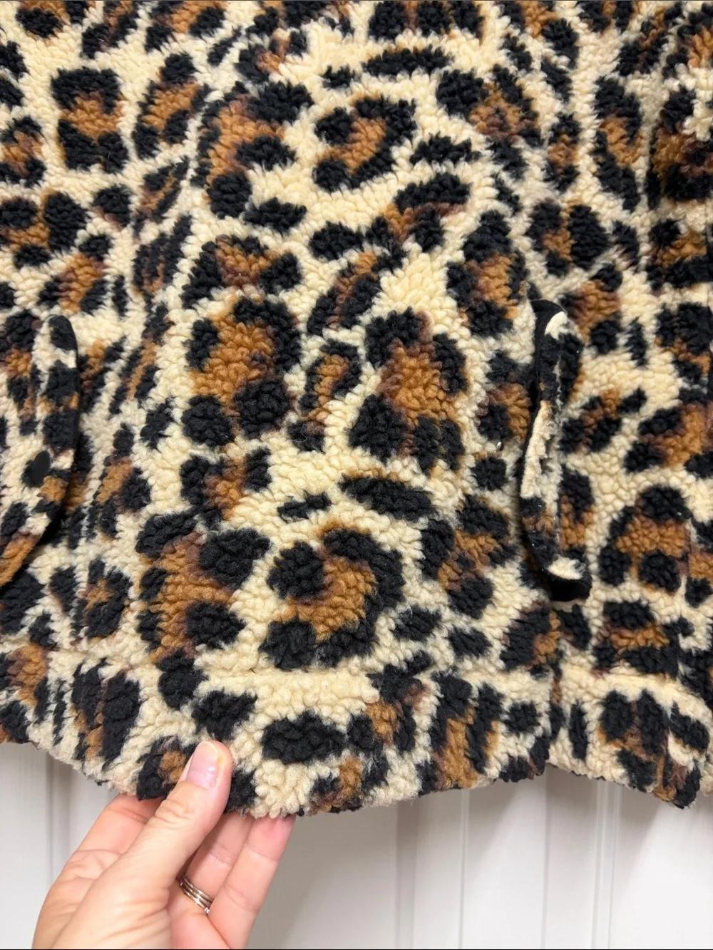 J. Crew Leopard Sherpa Pullover - Brown/Black/Cream
